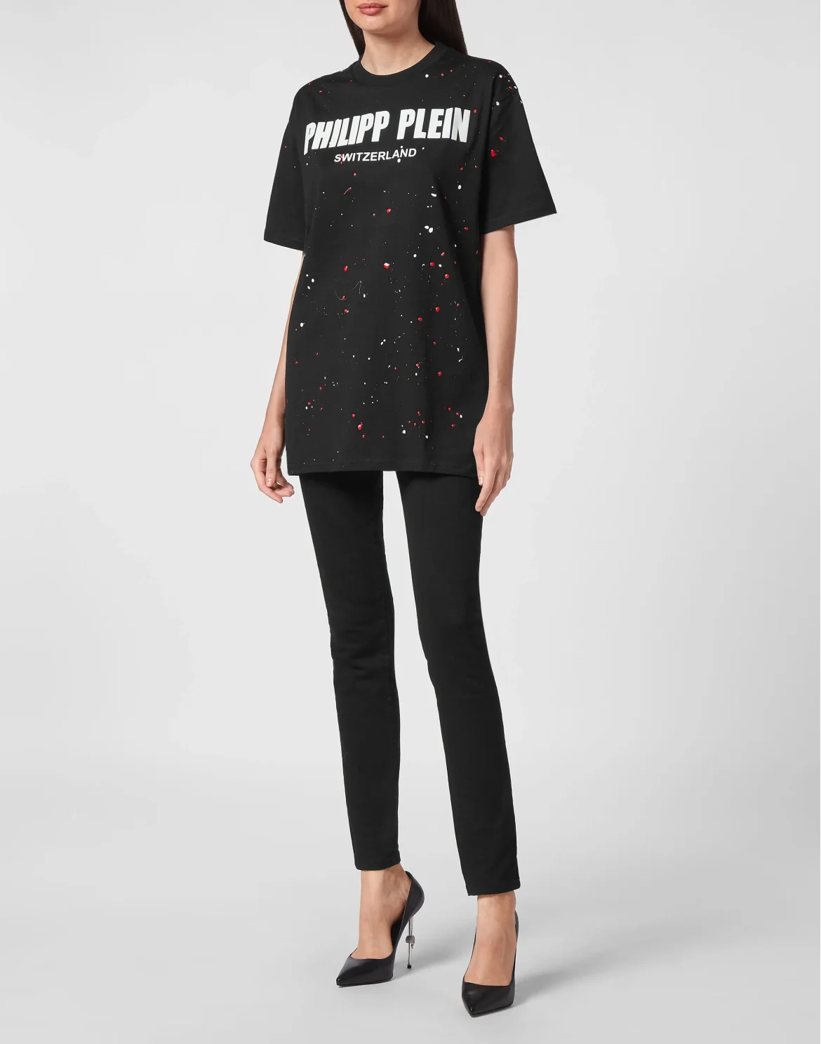 T-shirt Round Neck SS Hand Painted  Philipp Plein TM, цвет: Черный