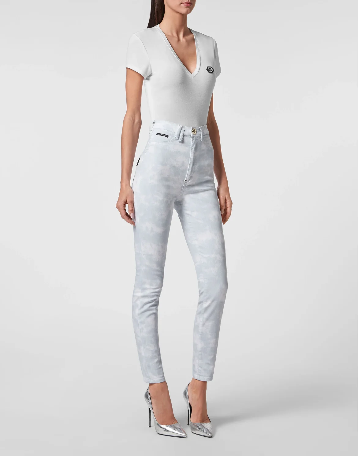 Super High Waist Jegging Tie dye, цвет: Серый
