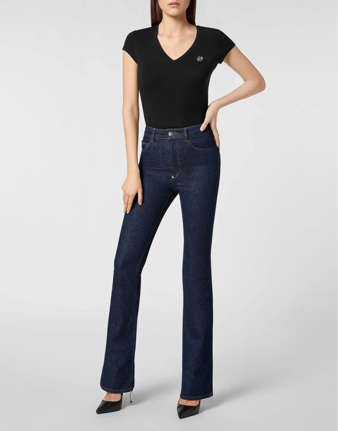 Denim High Waisted Flare, цвет: Синий