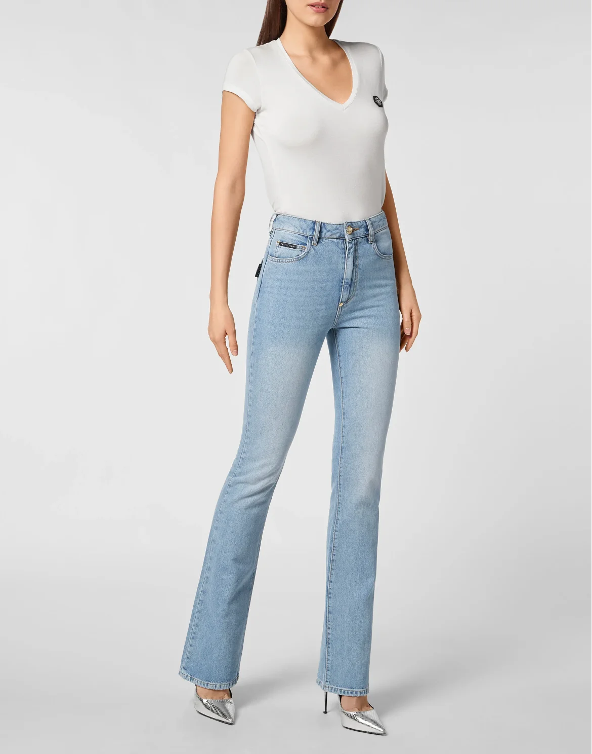 Denim High Waisted Flare, цвет: Синий