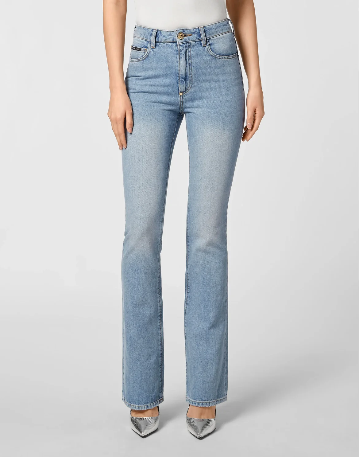 Denim High Waisted Flare, цвет: Синий