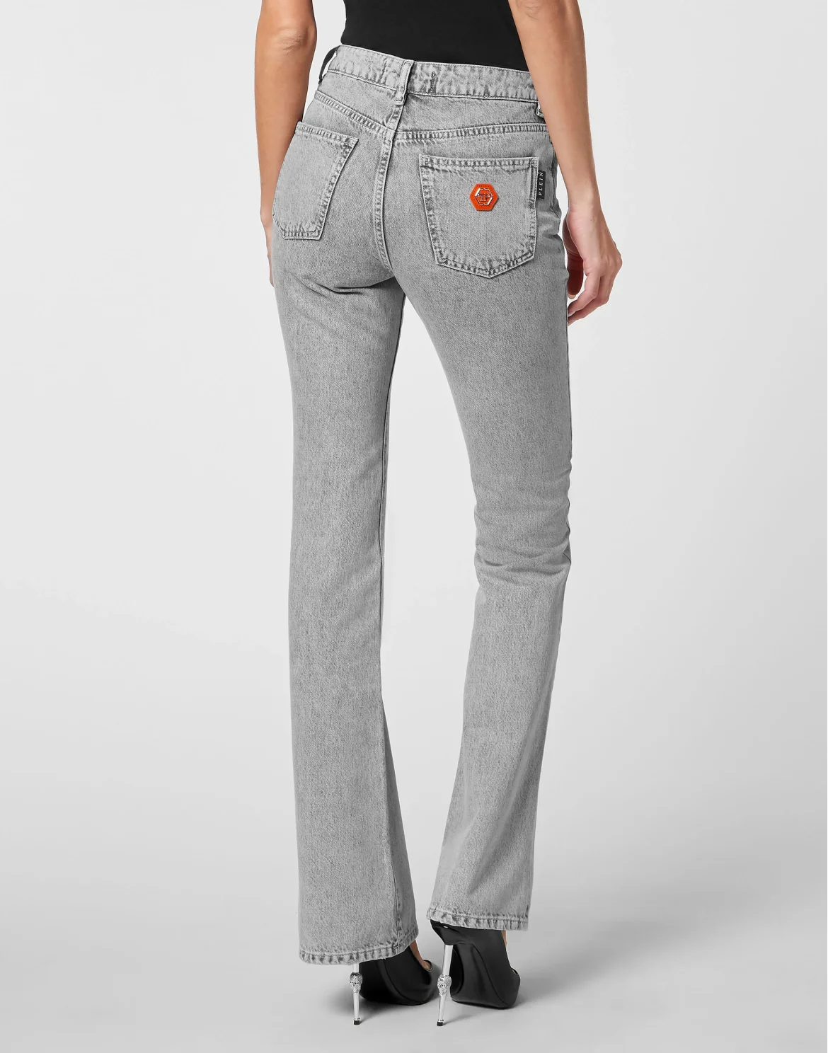 Denim High Waisted Flare, цвет: Серый