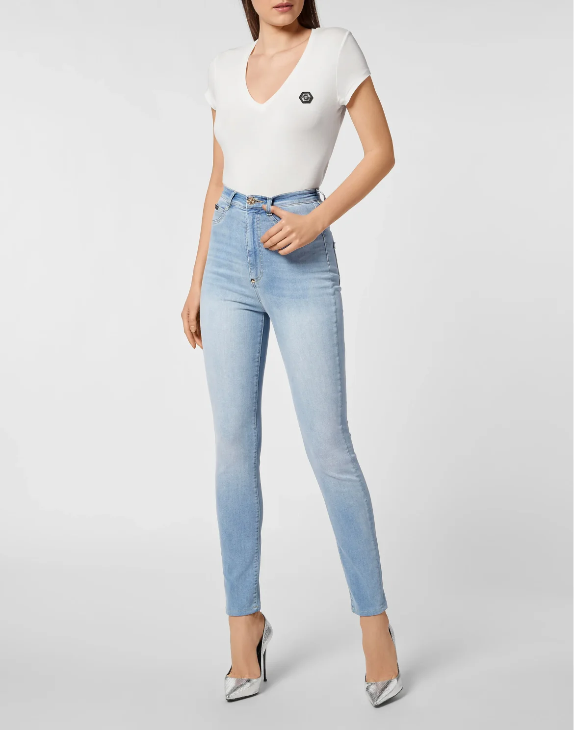 Denim Super High Waist Jegging, цвет: Синий