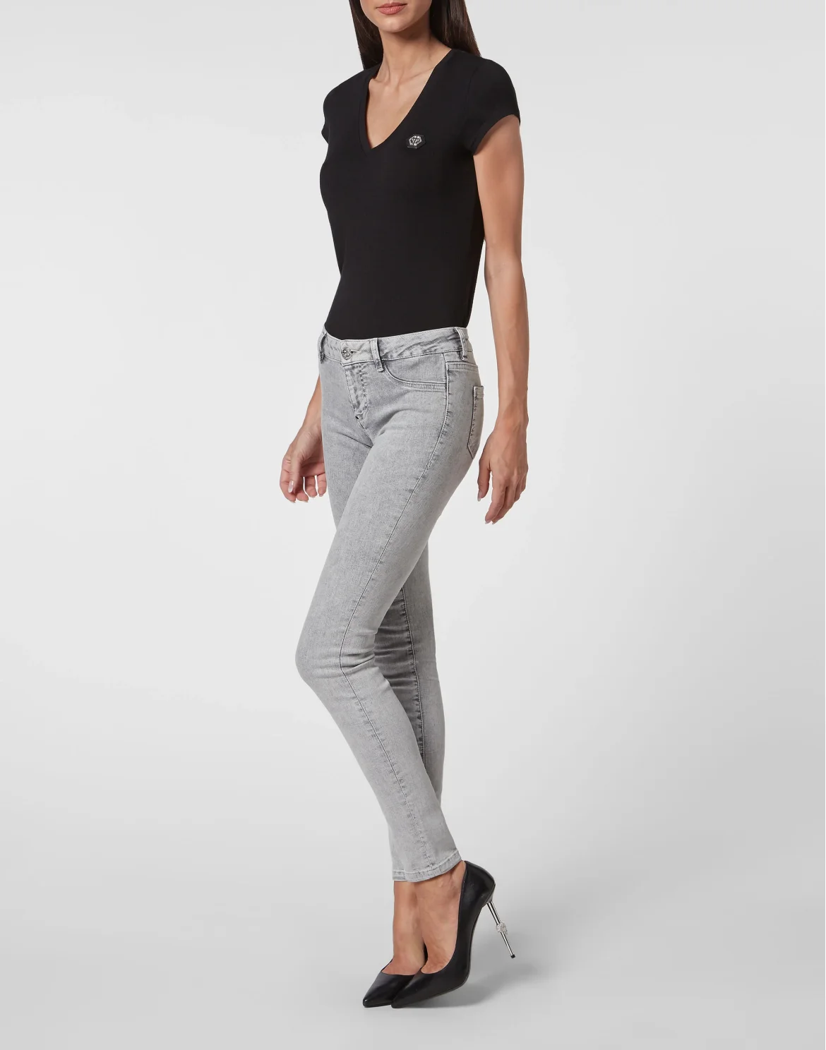 Denim Trousers Jeggings, цвет: Серый