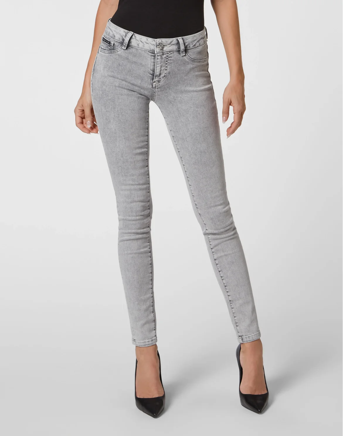 Denim Trousers Jeggings, цвет: Серый