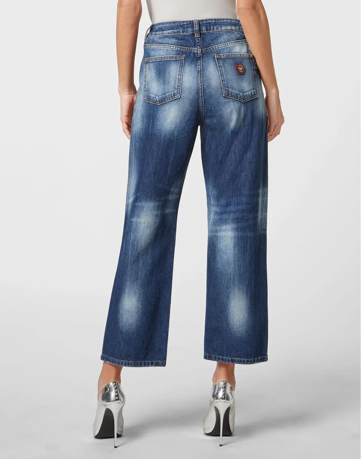 Denim Trousers High Rise Fit, цвет: Синий