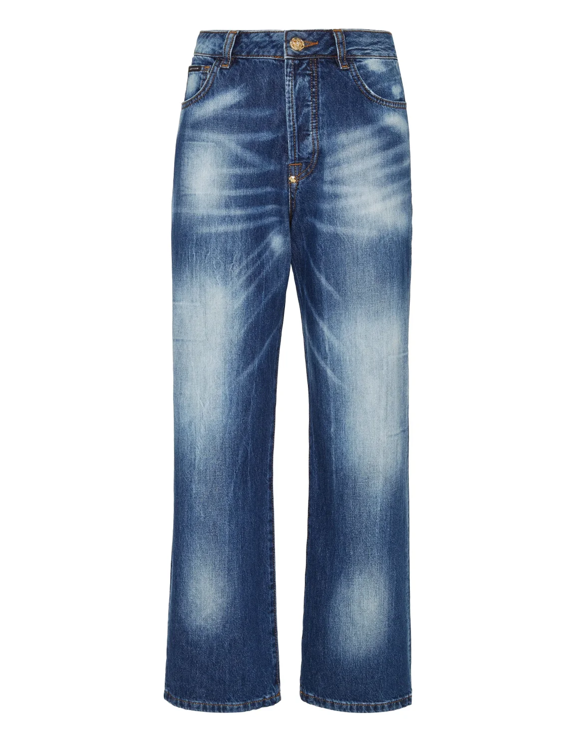 Denim Trousers High Rise Fit, цвет: Синий