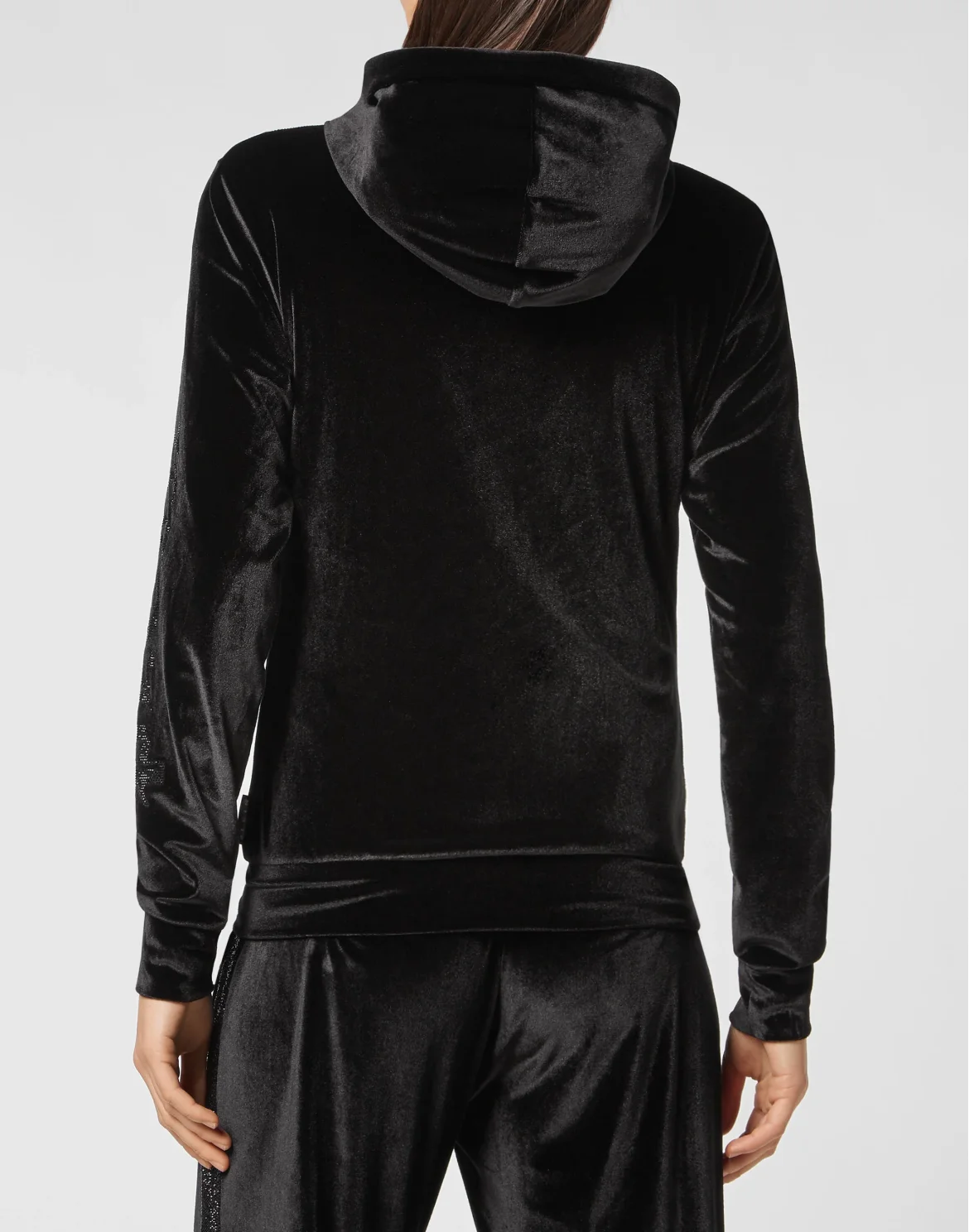 Velvet Hoodie sweatshirt Full Zip  Gothic Plein, цвет: Черный