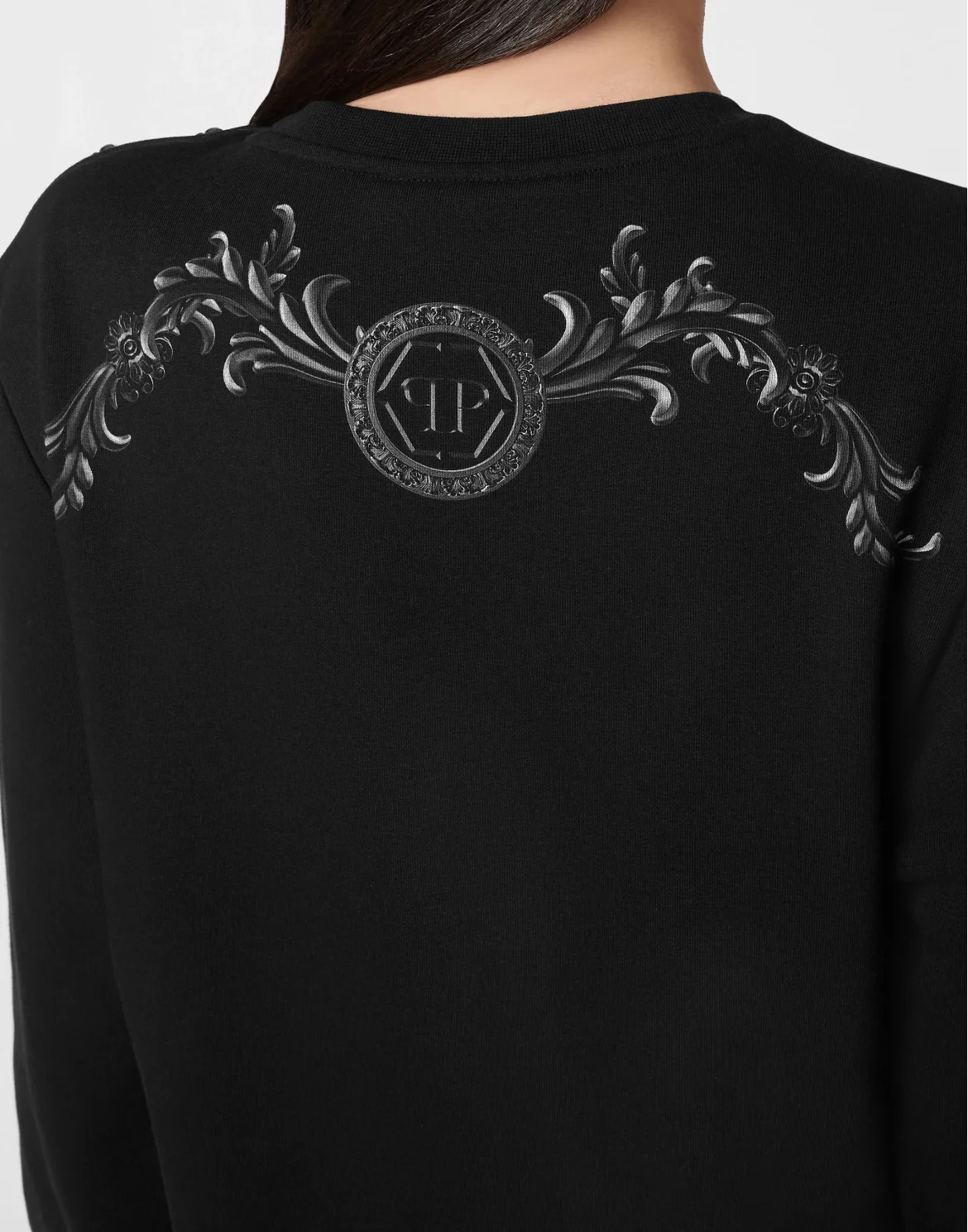 Oversize Sweatshirt LS Baroque, цвет: Черный