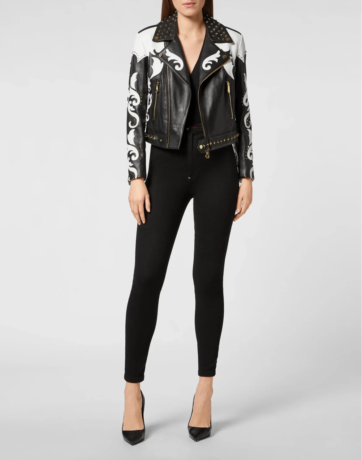 RODEO  INTARSIA  LEATHER BIKER, цвет: Белый