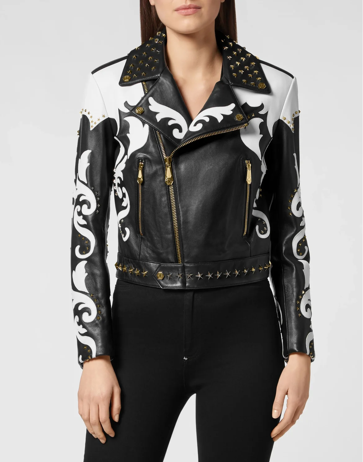 RODEO  INTARSIA  LEATHER BIKER, цвет: Белый