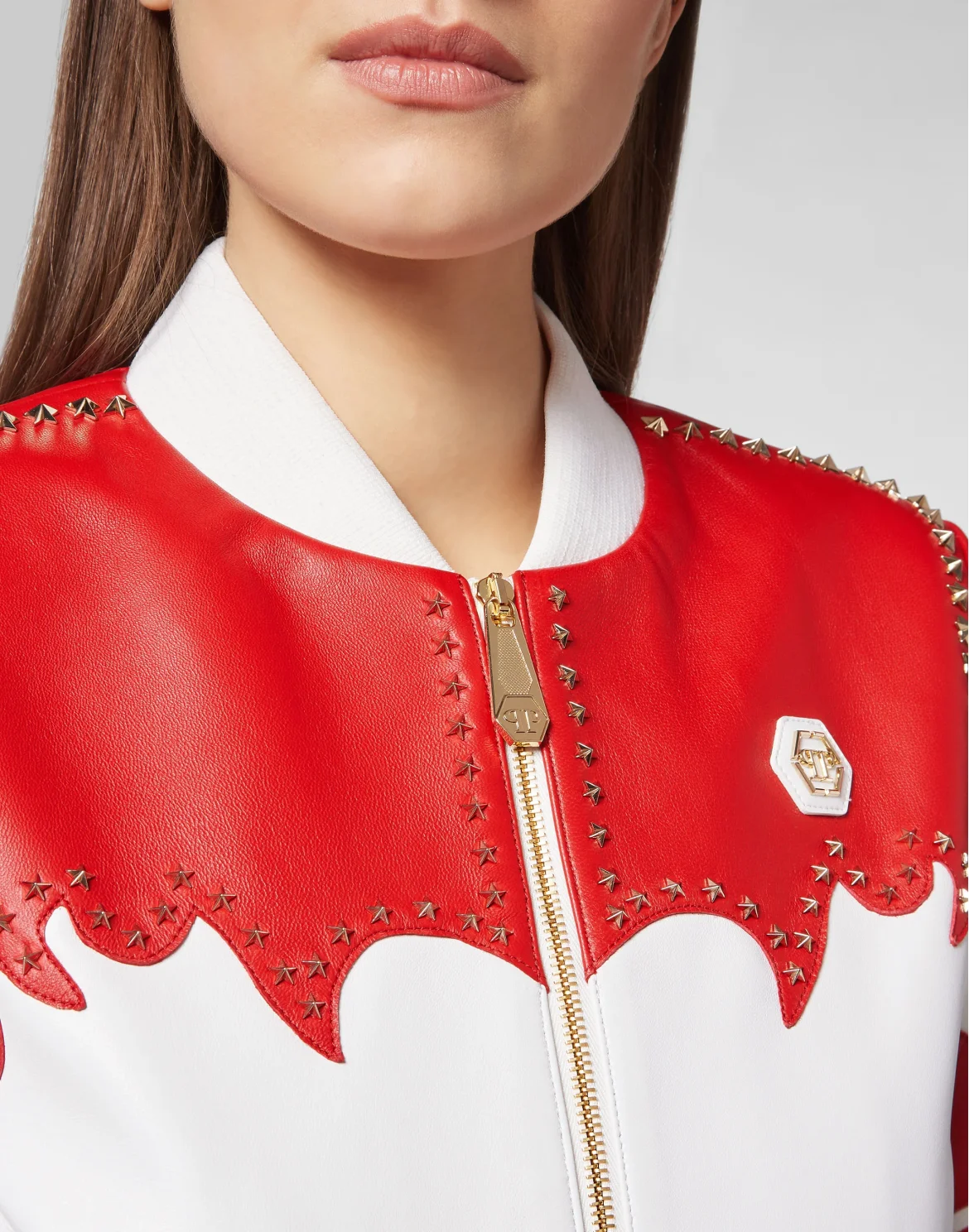 Cowboy Intarsia Leather Bomber, цвет: Белый