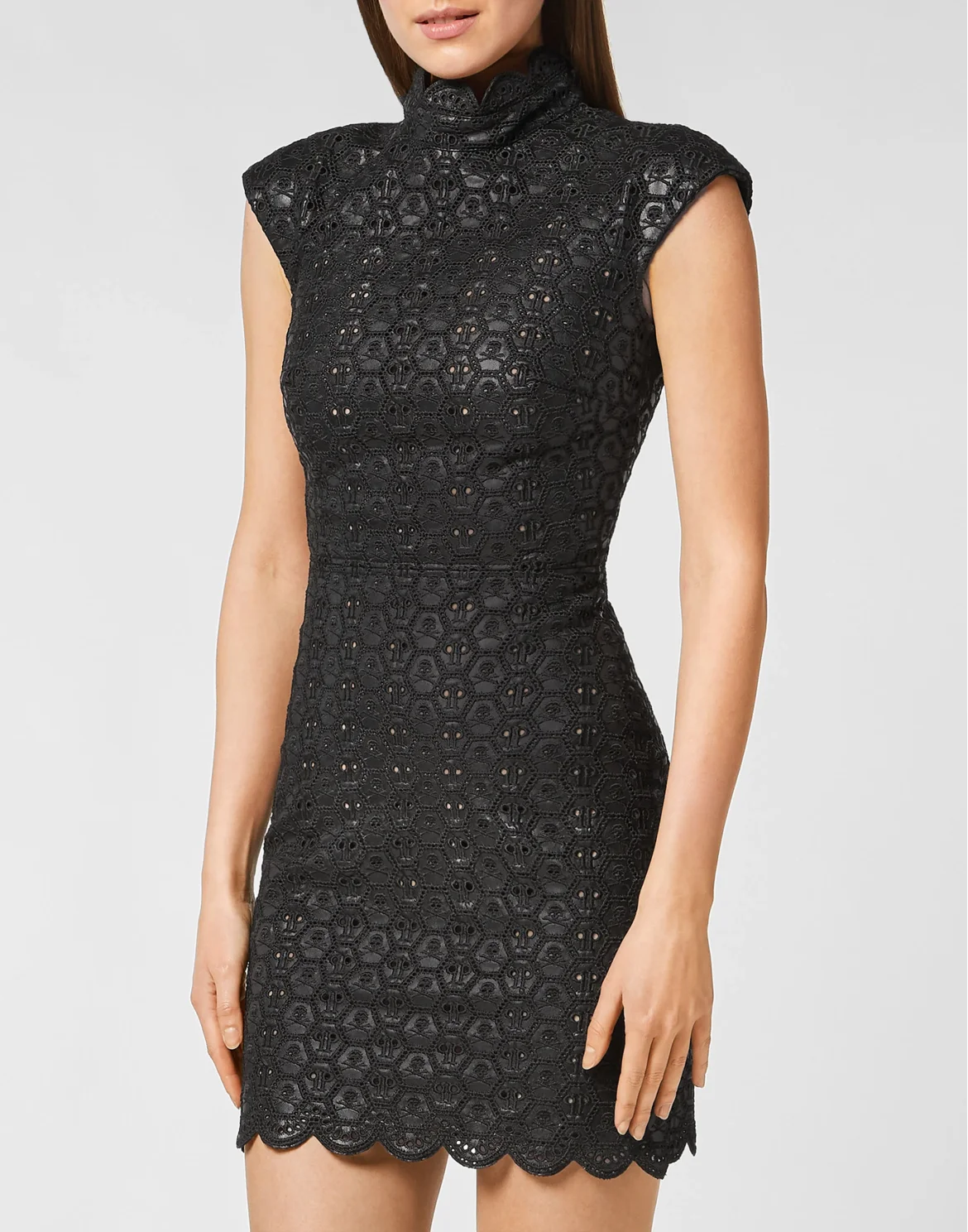 Sangallo Leather Dress, цвет: Черный