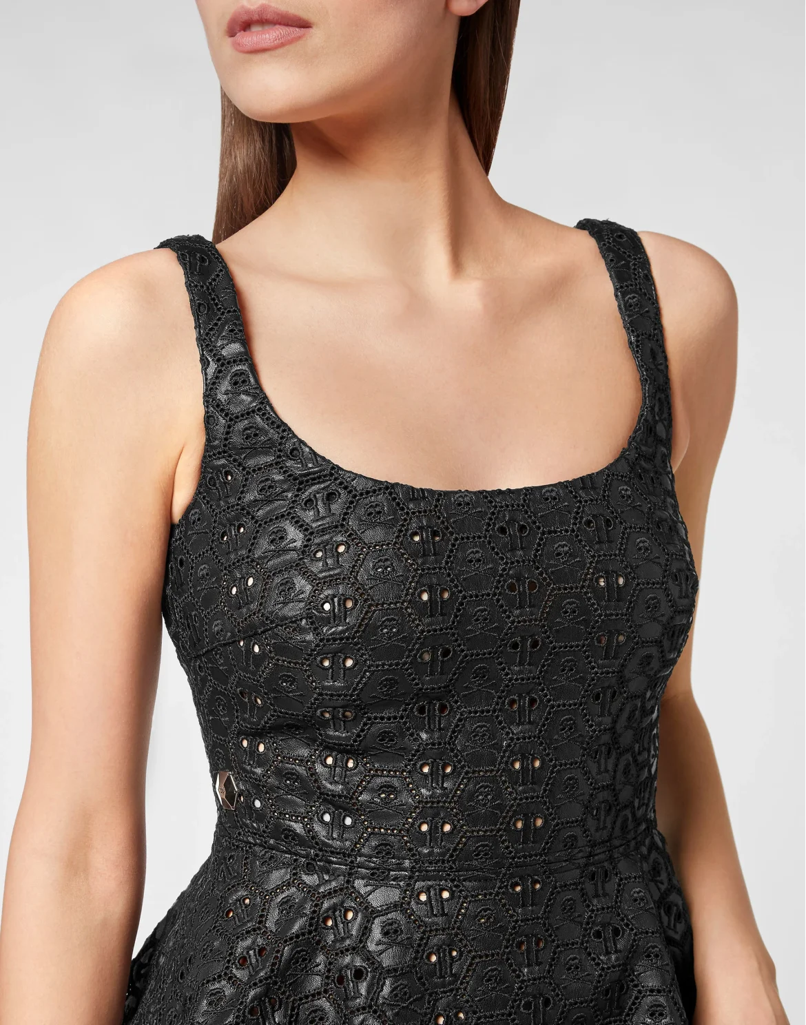 TEXAS SAN  GALLO LEATHER  DRESS, цвет: Черный
