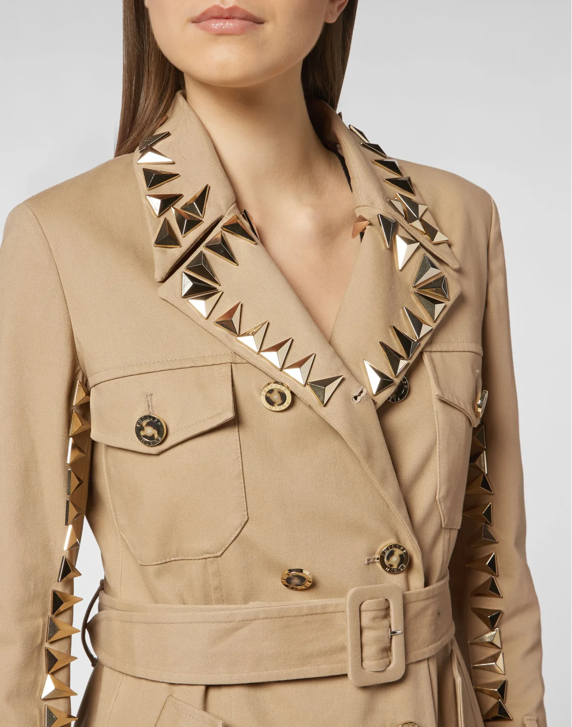 Canvas Trench coat Studs, цвет: Бежевый