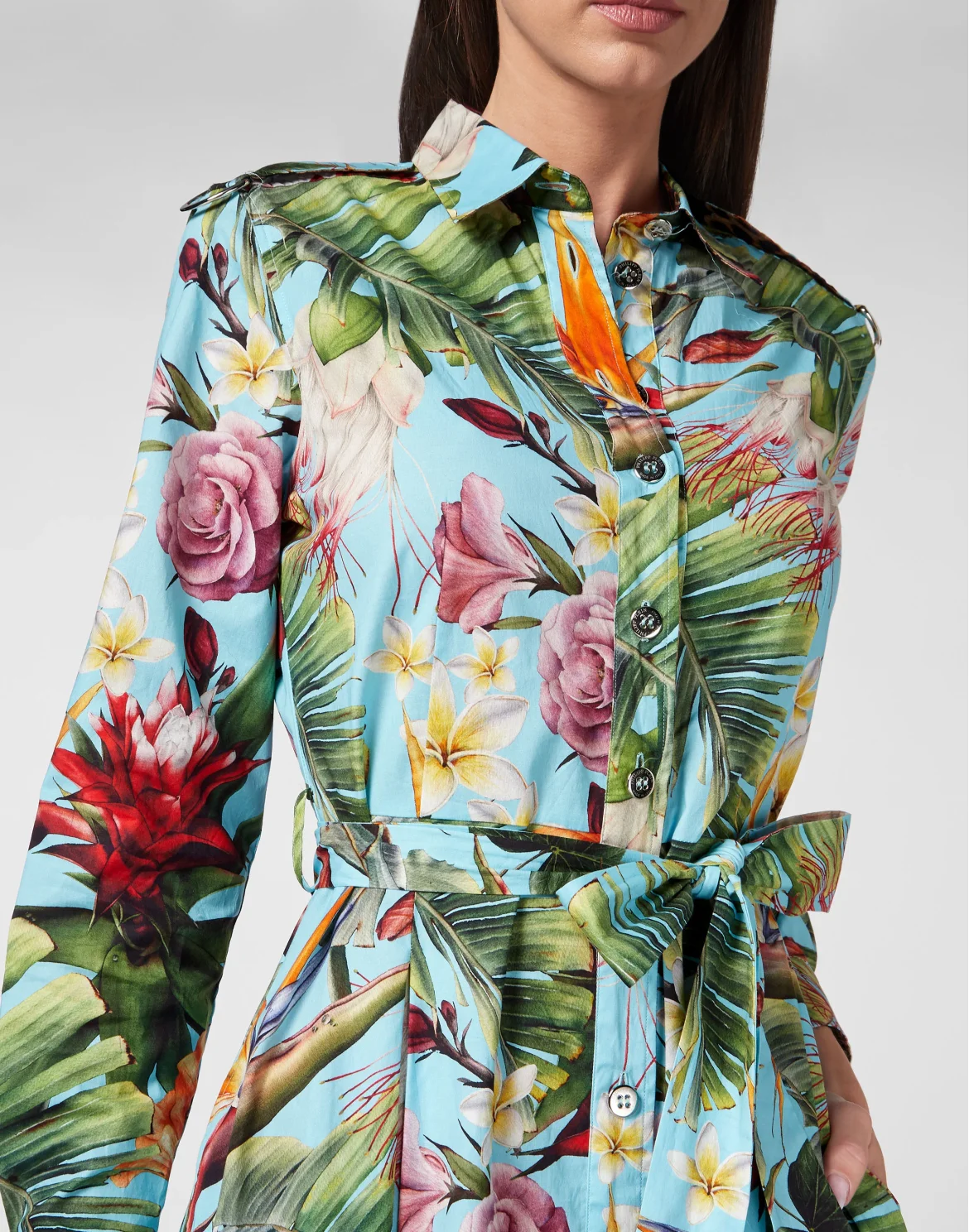 Long Shirt Dress Flowers, цвет: Мультиколор