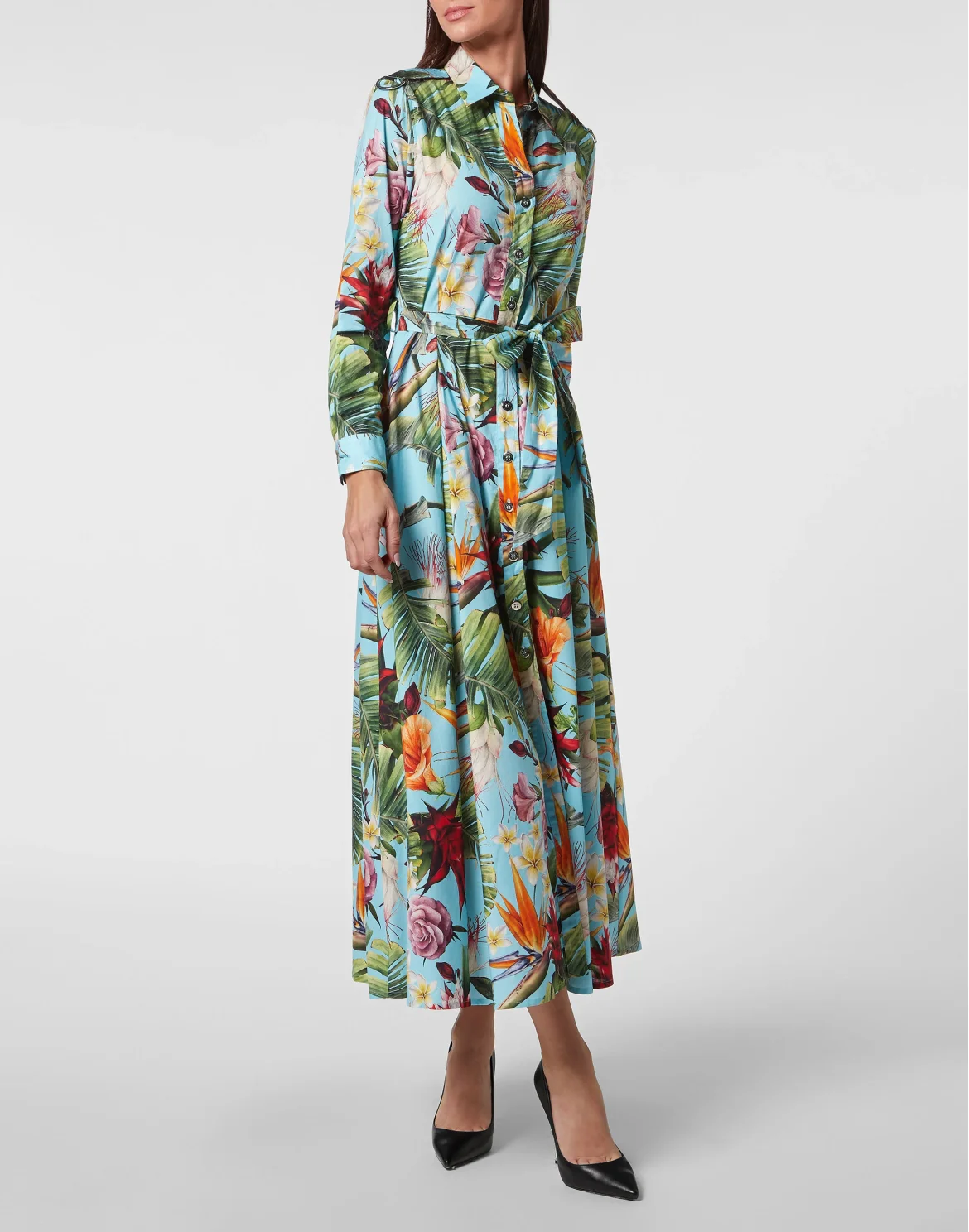 Long Shirt Dress Flowers, цвет: Мультиколор