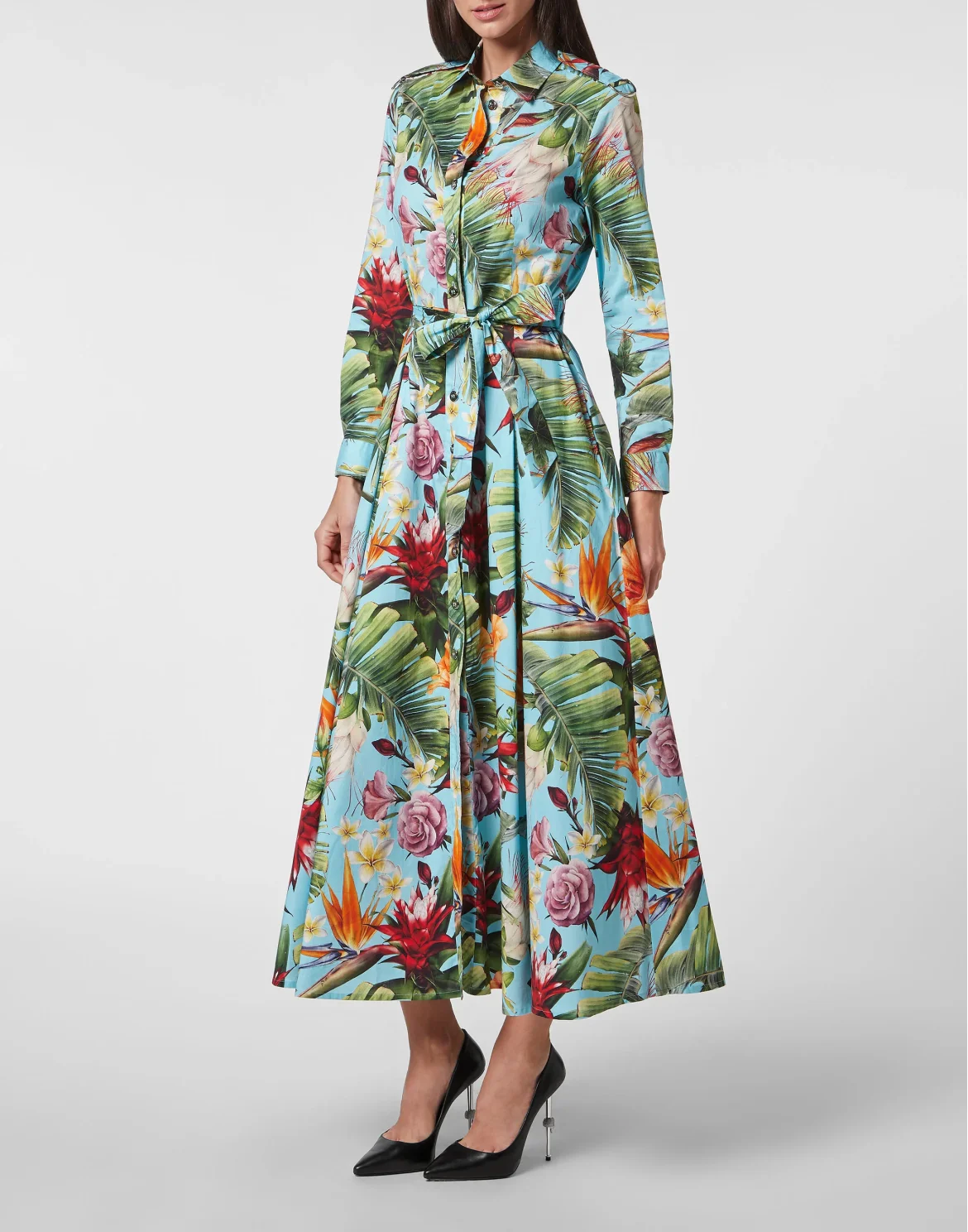 Long Shirt Dress Flowers, цвет: Мультиколор