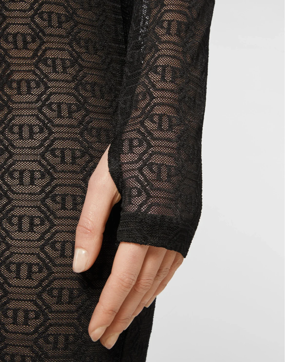 Tulle Mini Dress Monogram, цвет: Черный