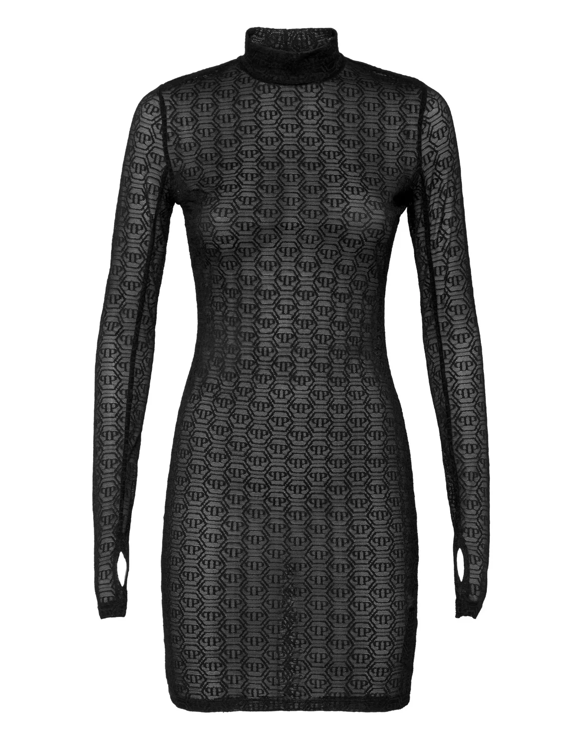 Tulle Mini Dress Monogram, цвет: Черный