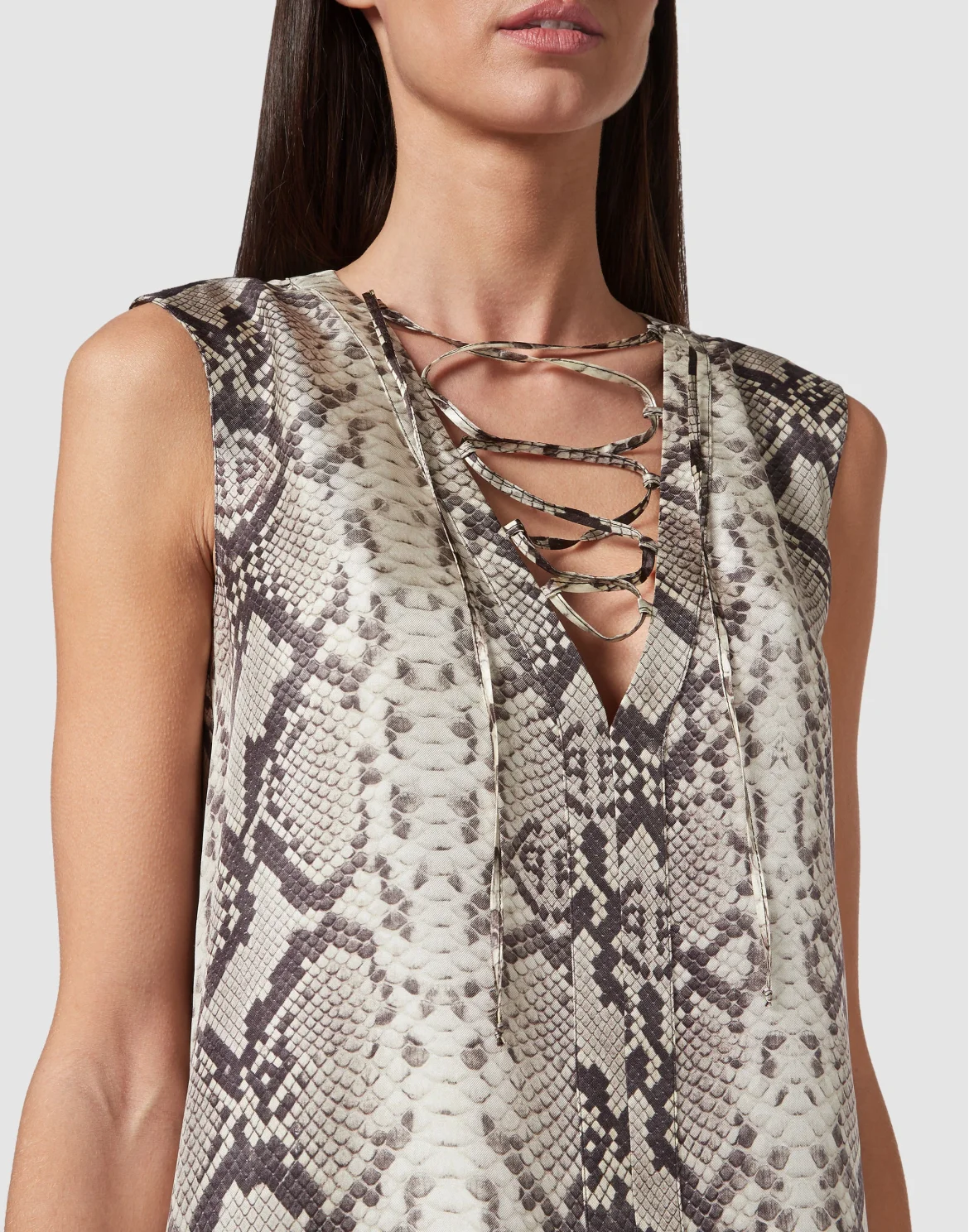 Python Print Twill Flare Mini Dress, цвет: Мультиколор