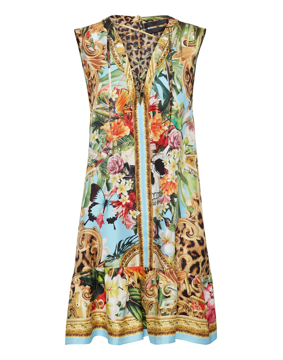 Twill Flare Mini Dress Leopard, цвет: Мультиколор
