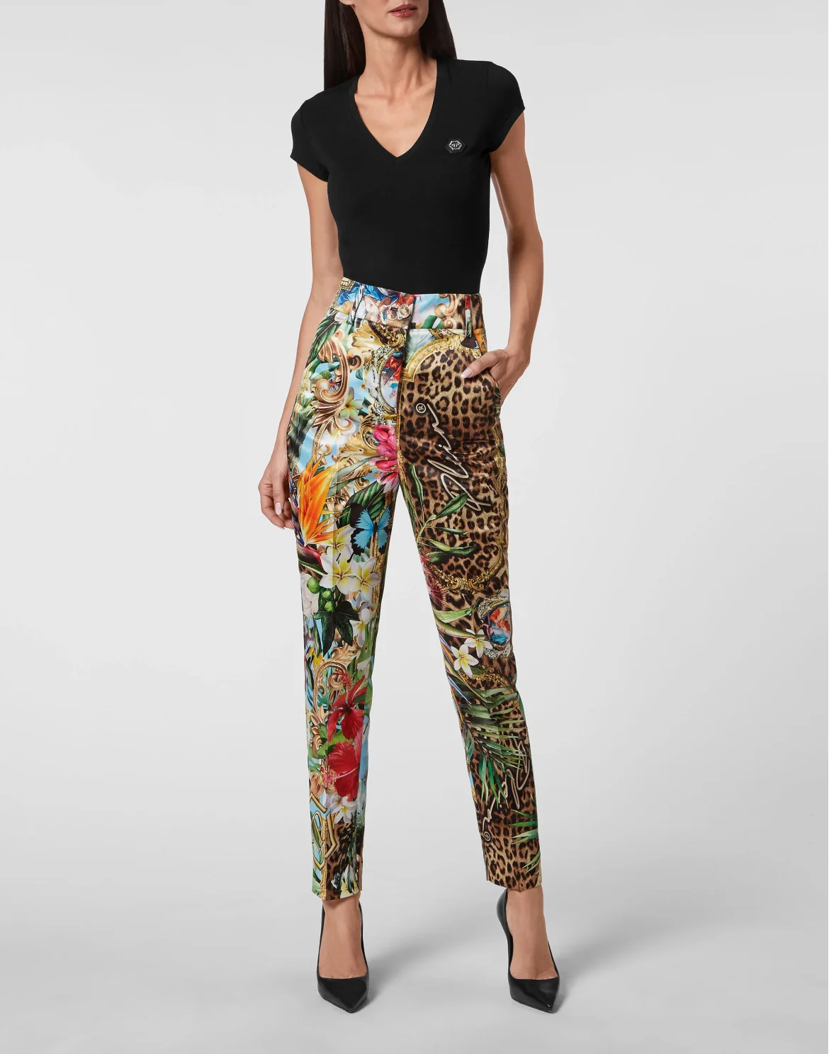 Duchesse High Waist Trousers Baroque Flowers, цвет: Мультиколор