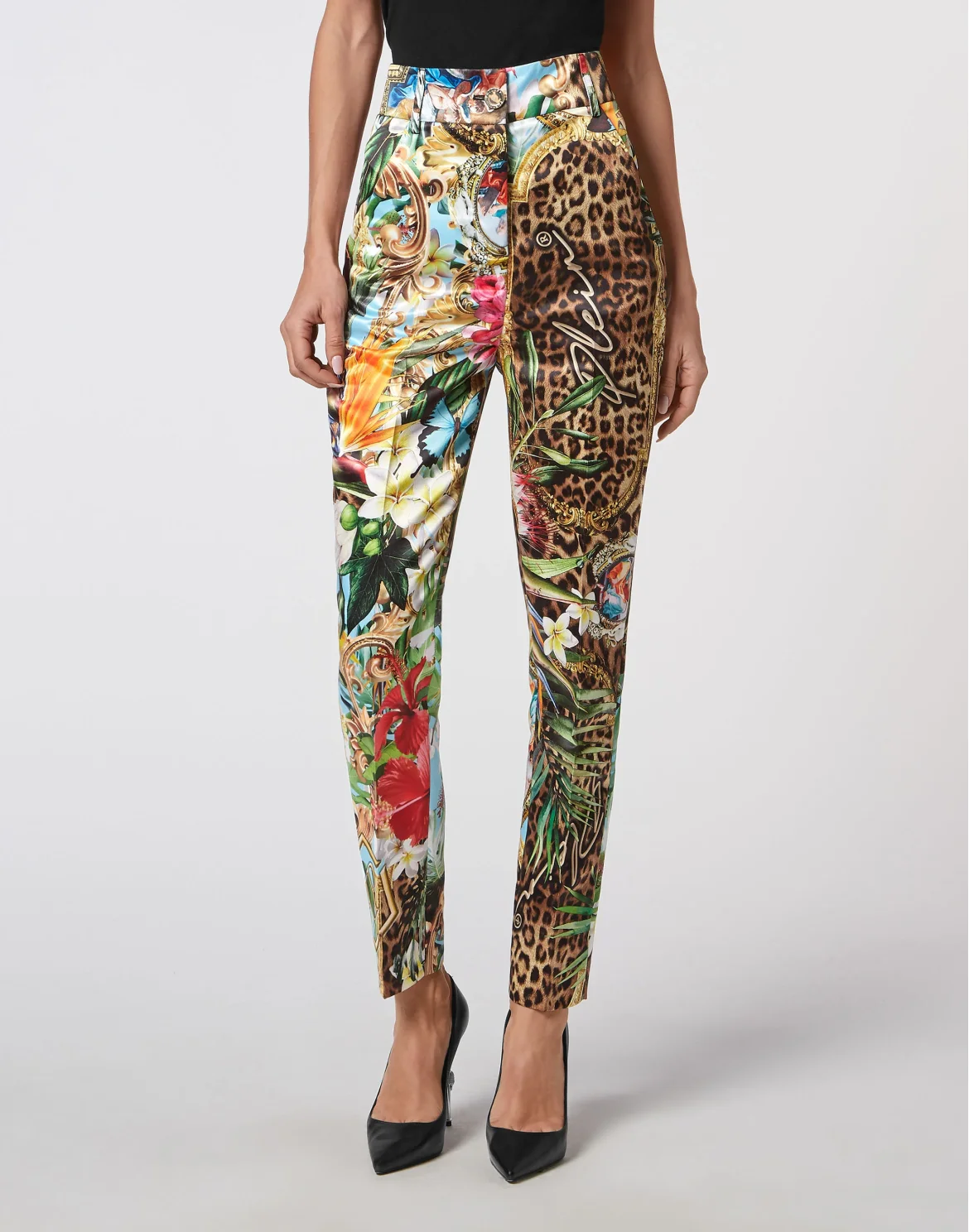 Duchesse High Waist Trousers Baroque Flowers, цвет: Мультиколор