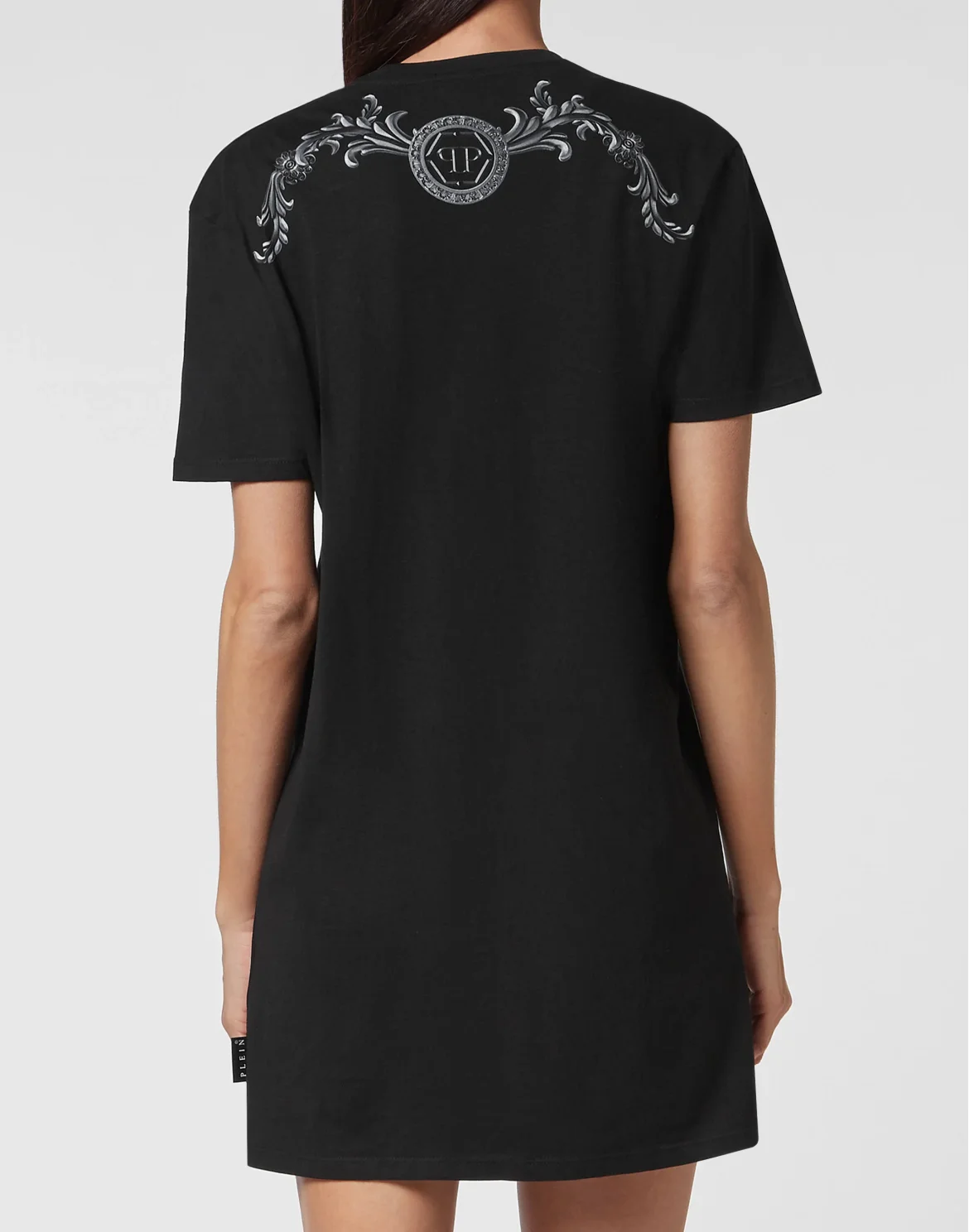 T-shirt Short Dresses Baroque with Crystals, цвет: Черный