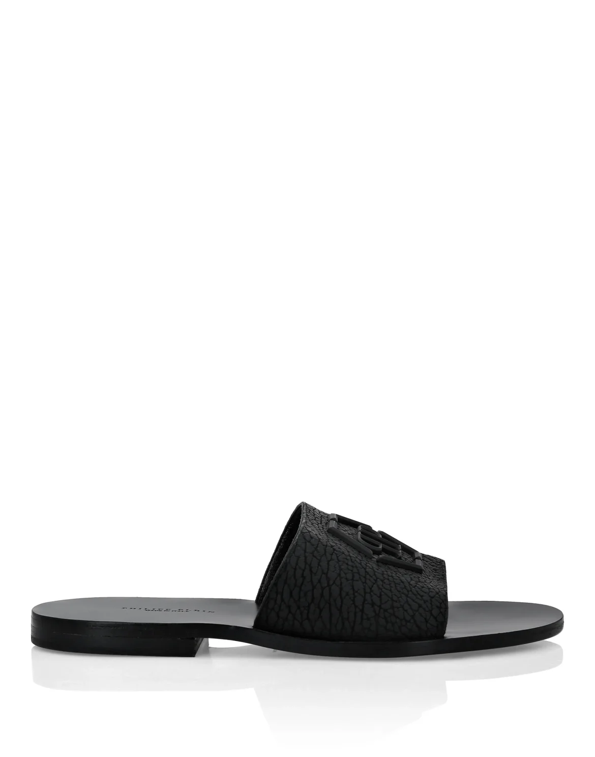 Leather Sandals Flat Gothic Plein, цвет: Черный