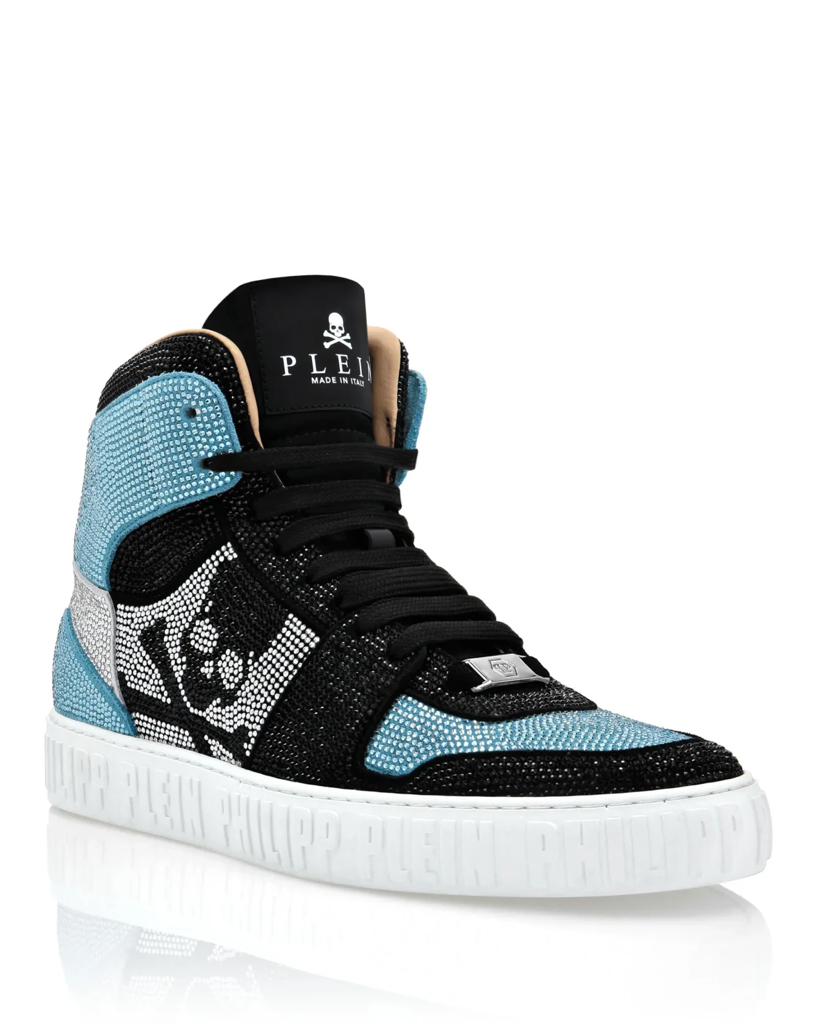 HI-TOP SNEAKERS NOTORIOUS CRYSTAL SKULL with Crystals, цвет: Синий