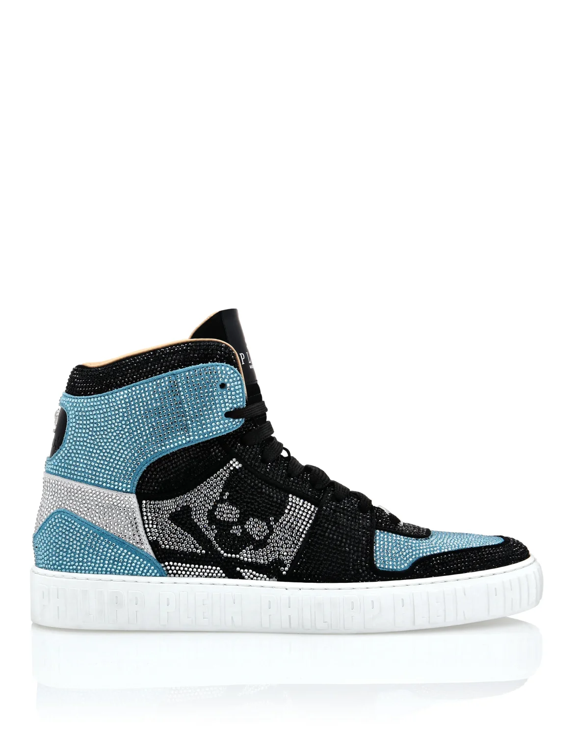 HI-TOP SNEAKERS NOTORIOUS CRYSTAL SKULL with Crystals, цвет: Синий