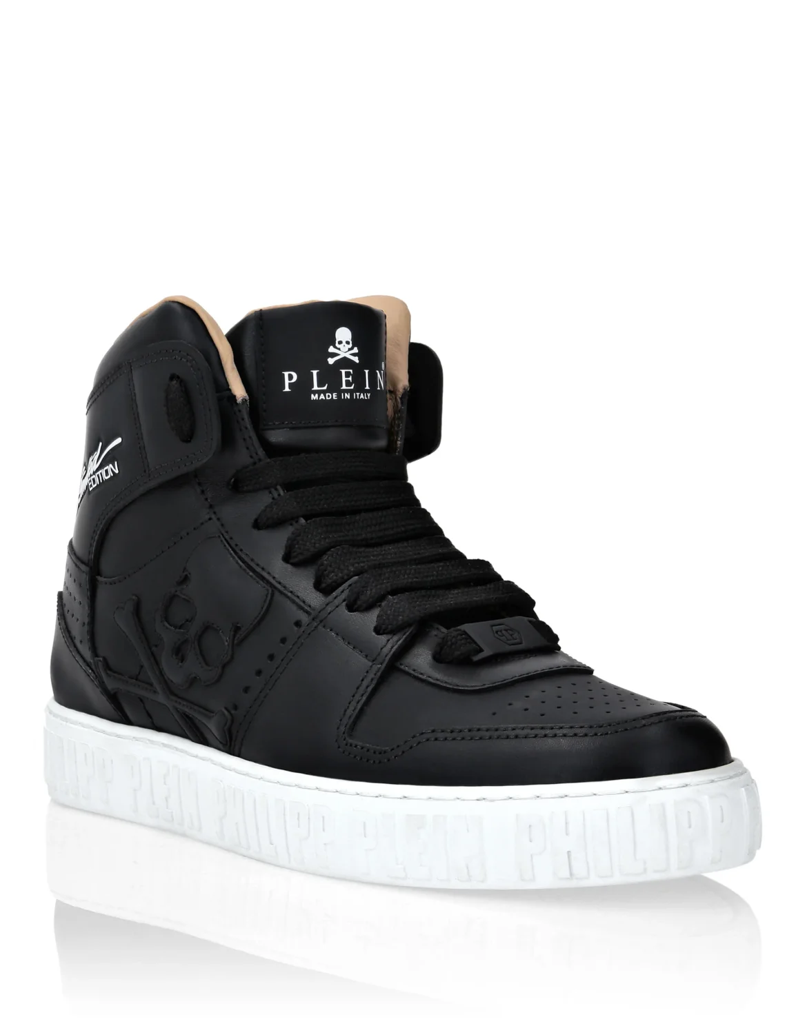 HI-TOP SNEAKERS NOTORIOUS LEATHER SKULL, цвет: Черный