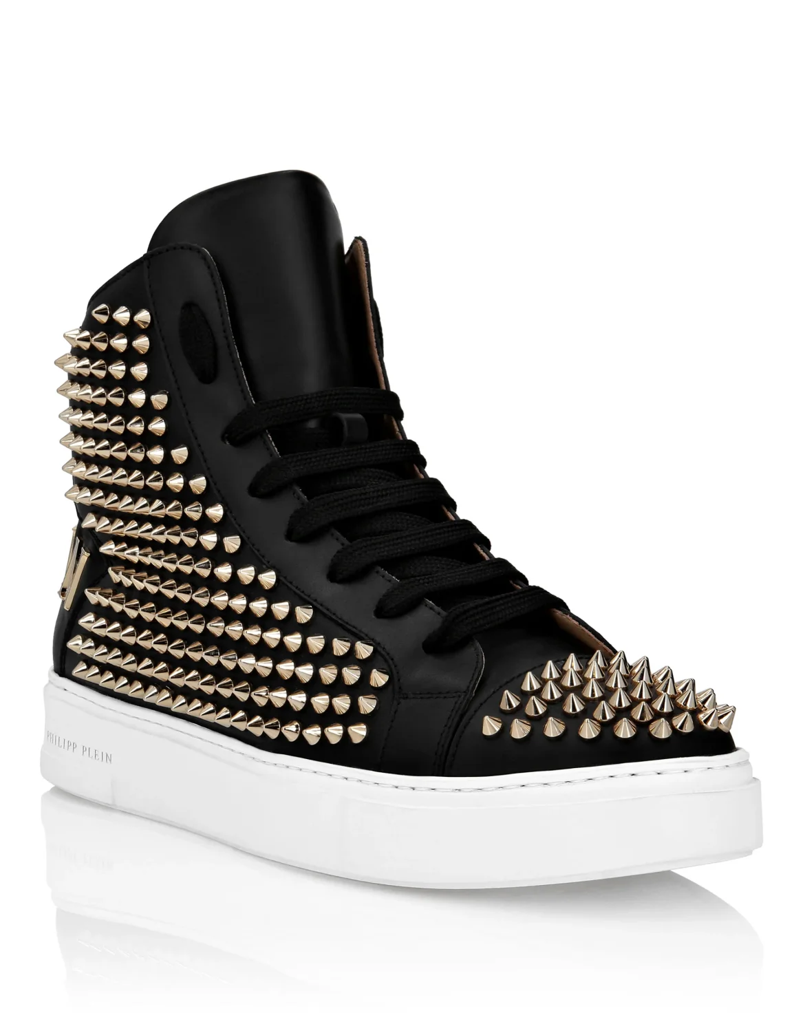 HI-TOP  STUDDED  SNEAKERS, цвет: Черный