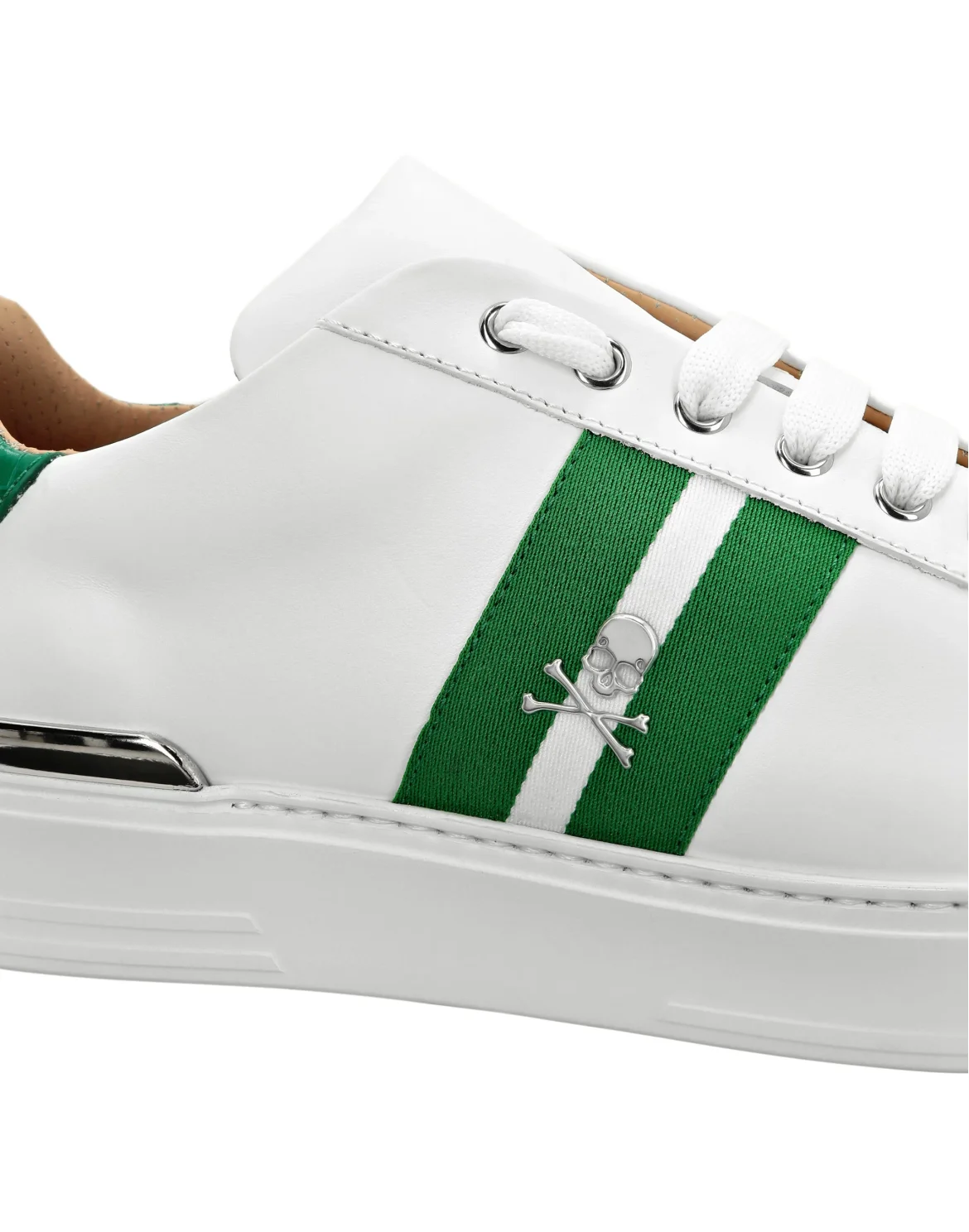 Leather Lo-Top Sneakers Stripes, цвет: Белый