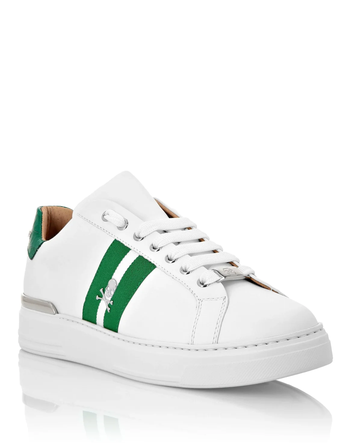 Leather Lo-Top Sneakers Stripes, цвет: Белый
