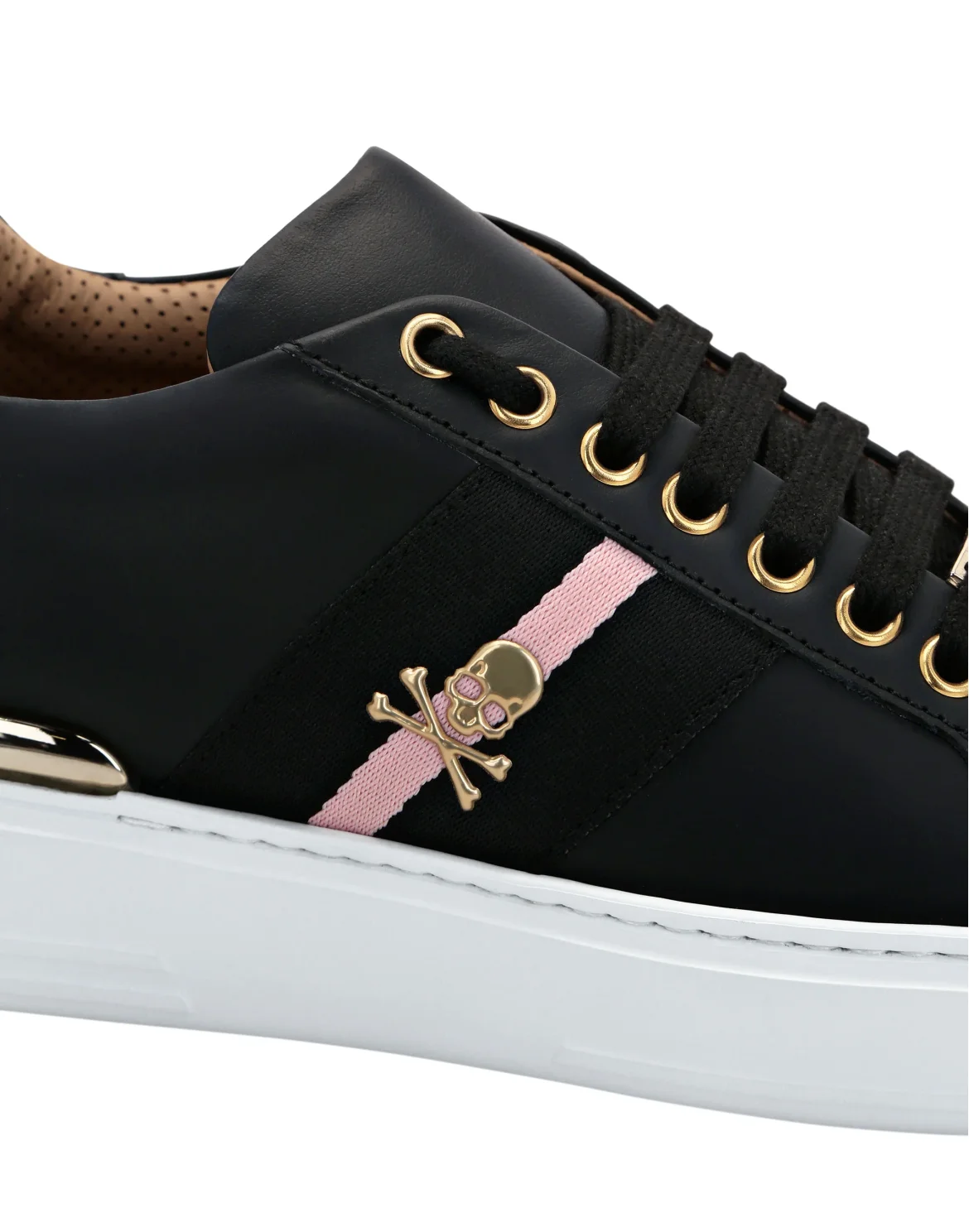 Leather Lo-Top Sneakers Stripes, цвет: Черный