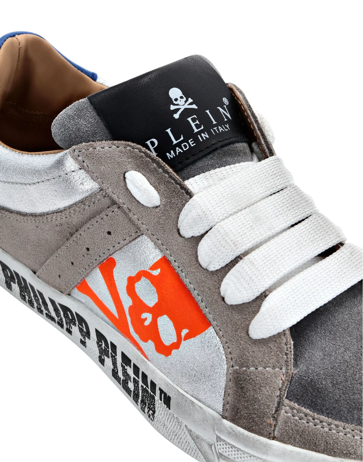 Leather Hi-Top Sneakers Retrokickz TM, цвет: Серебристый