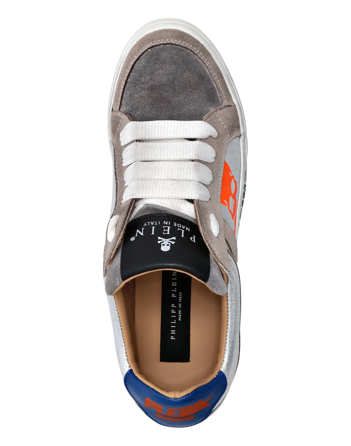 Leather Hi-Top Sneakers Retrokickz TM, цвет: Серебристый