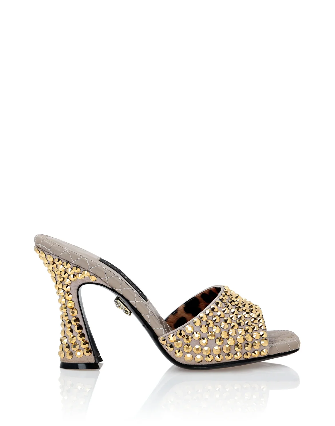 Strass Sandals High Heels Crystal with Crystals, цвет: Бежевый