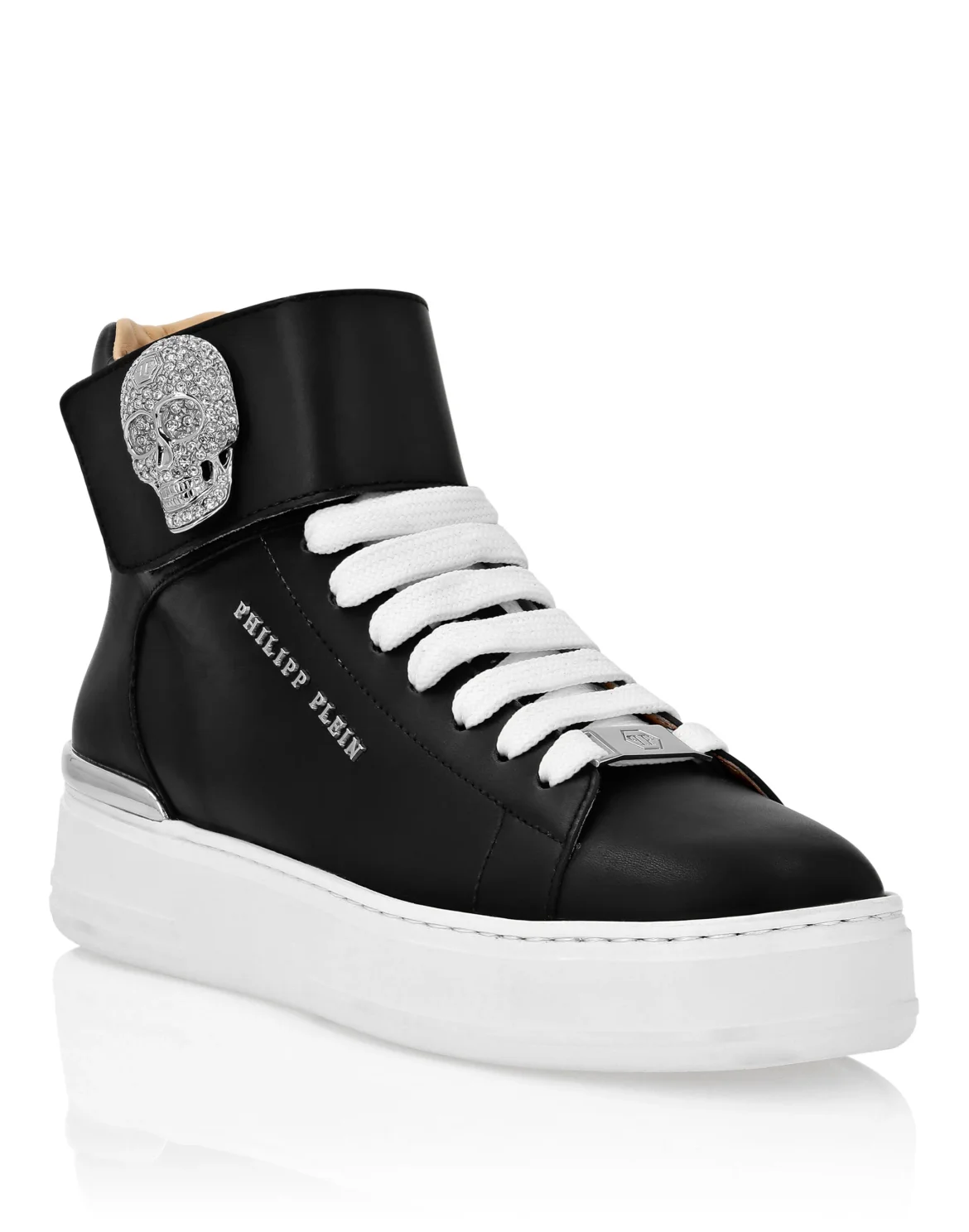 Hi-Top Sneakers Crystal Skull with Crystals, цвет: Черный