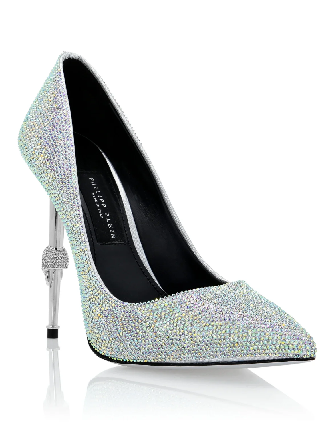 Skull Heel Crystal Pumps, цвет: Белый