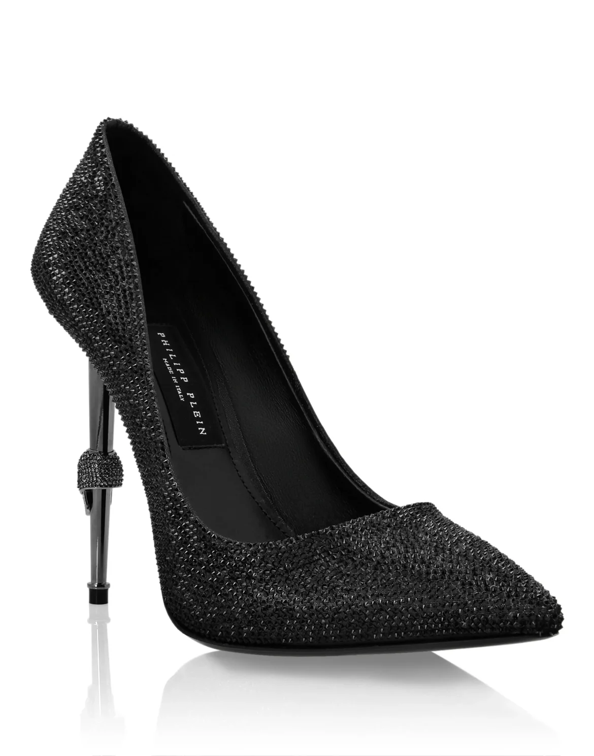 Skull Heel Crystal Pumps, цвет: Черный