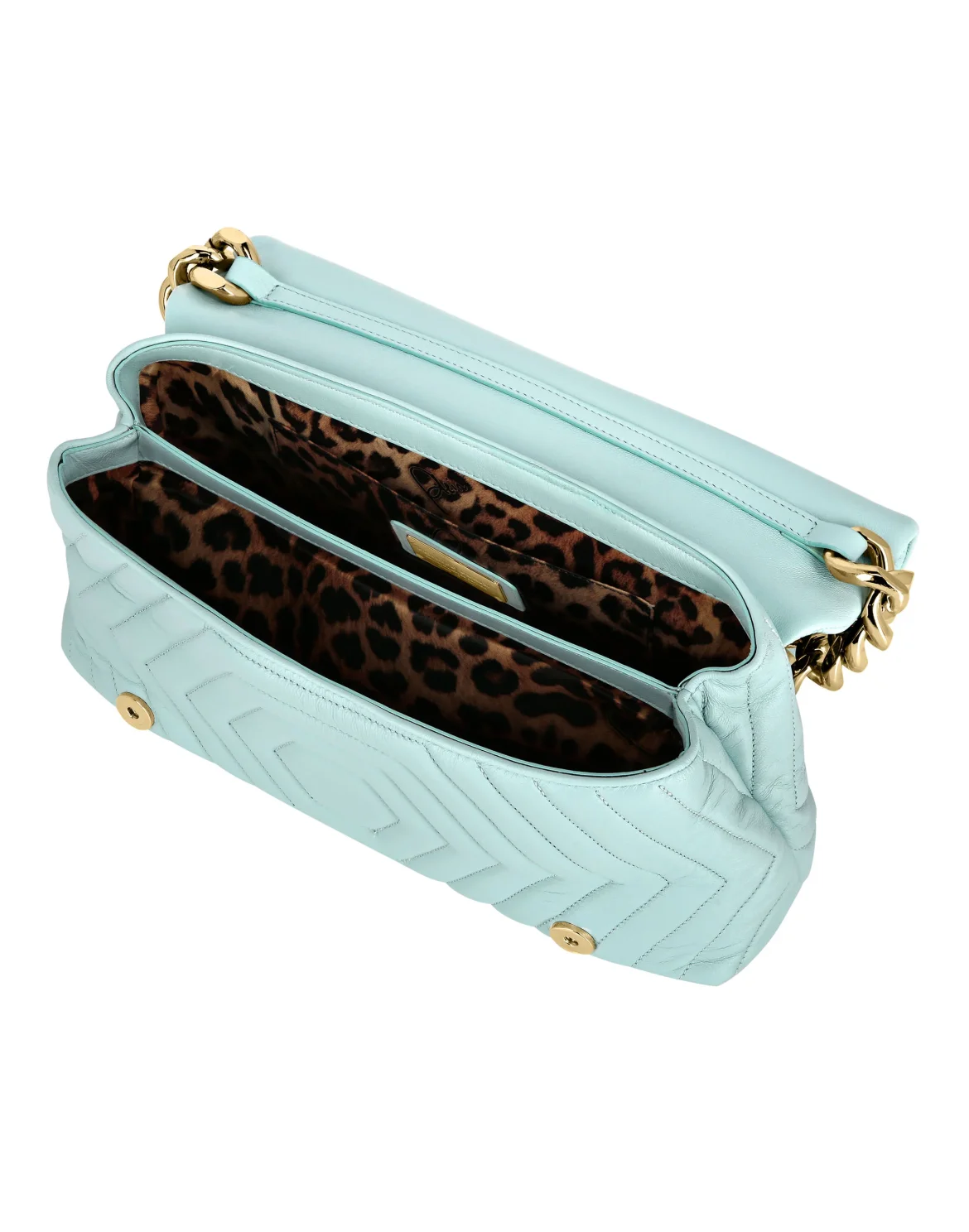 Small Nappa Matellase` Shoulder Bag Hexagon, цвет: Голубой