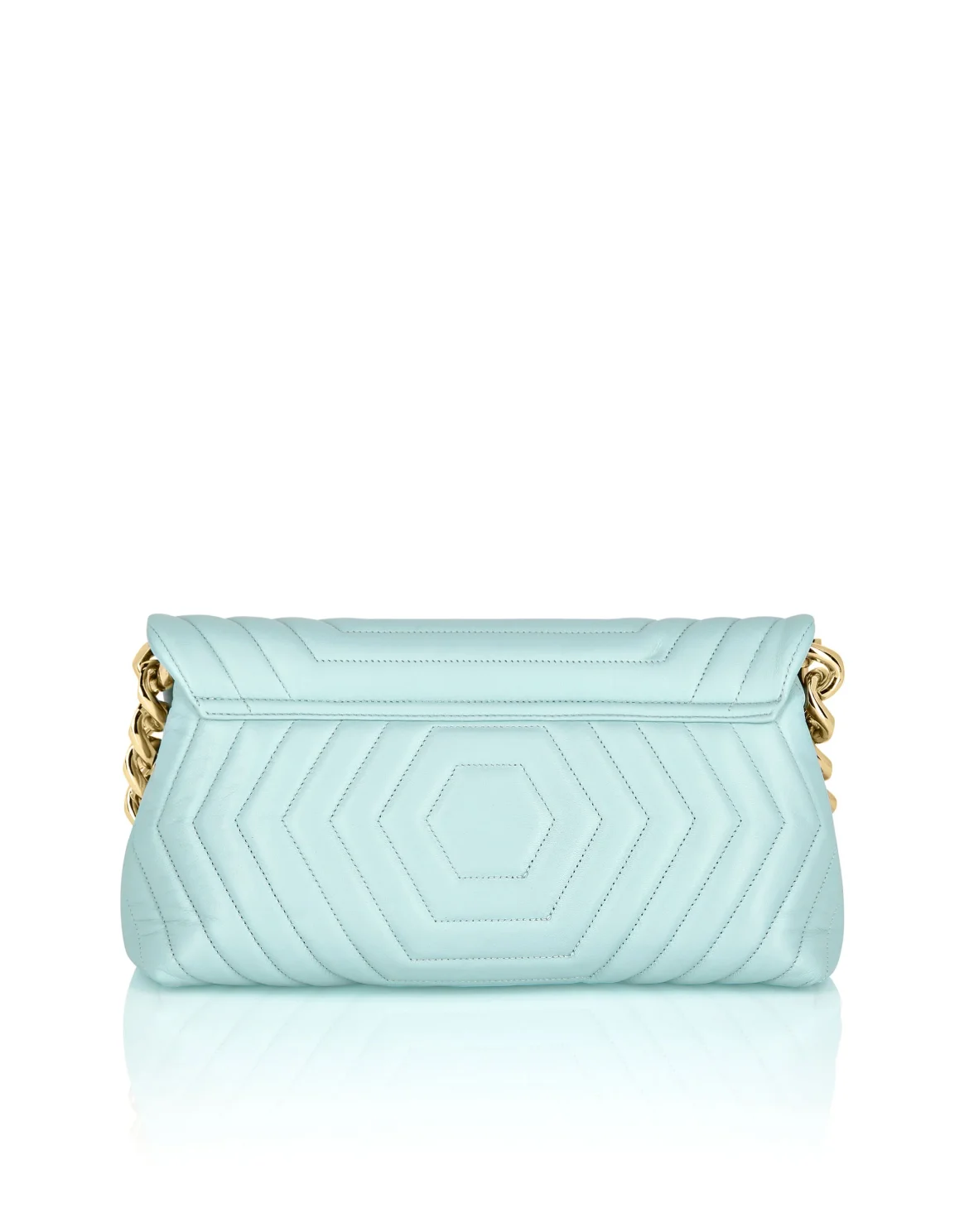 Small Nappa Matellase` Shoulder Bag Hexagon, цвет: Голубой