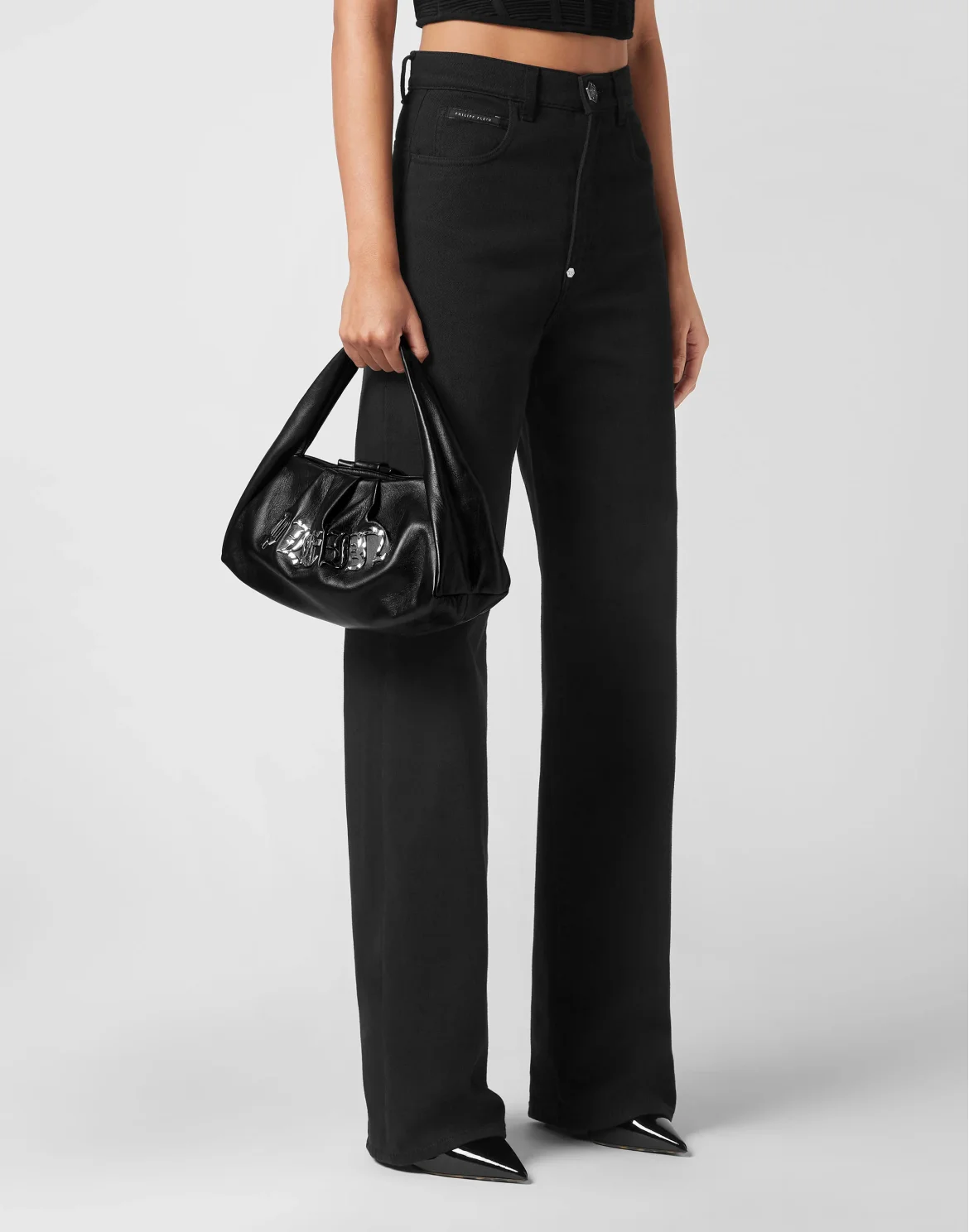 Softy Nappa Shoulder Bag Gothic Plein, цвет: Черный