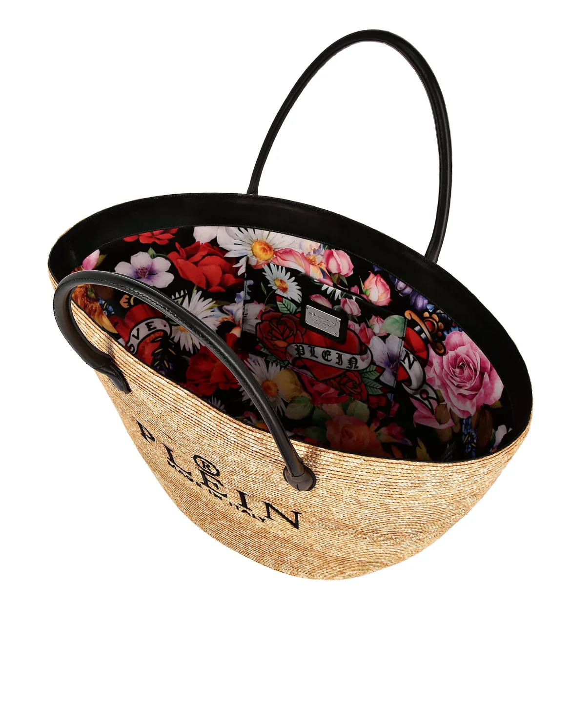 Raffia Handle Bag Iconic Plein, цвет: Бежевый