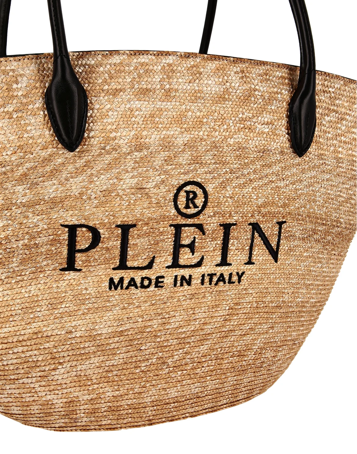 Raffia Handle Bag Iconic Plein, цвет: Бежевый