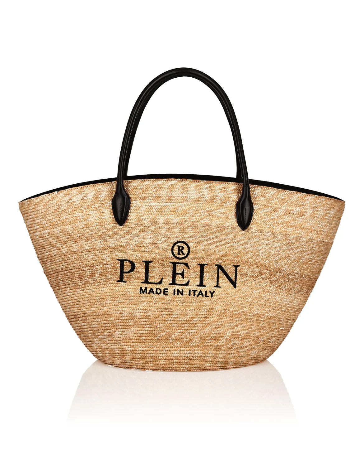 Raffia Handle Bag Iconic Plein, цвет: Бежевый