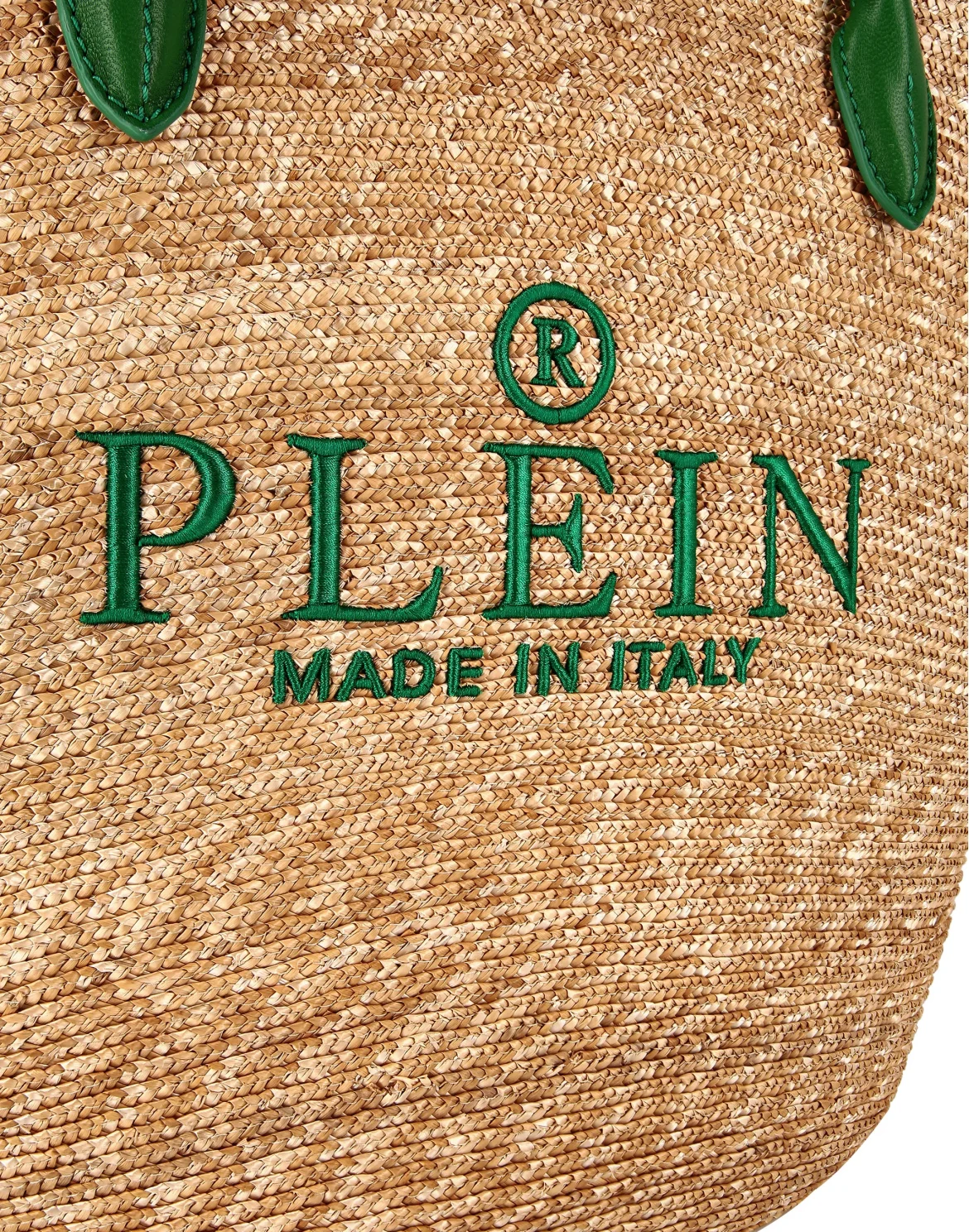 Raffia Handle Bag Iconic Plein, цвет: Бежевый